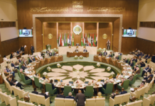 Wasiirrada Arrimaha Dibadda Jaamacadda Carabta oo Soomaaliya ku jirto oo ka shiray xiisadda Bariga Dhexe